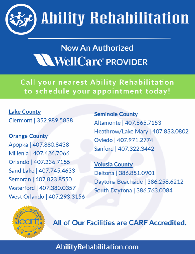 Ability Rehabilitation WellCare Health Plans