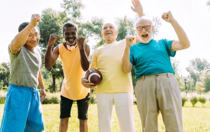 Elderly people being active